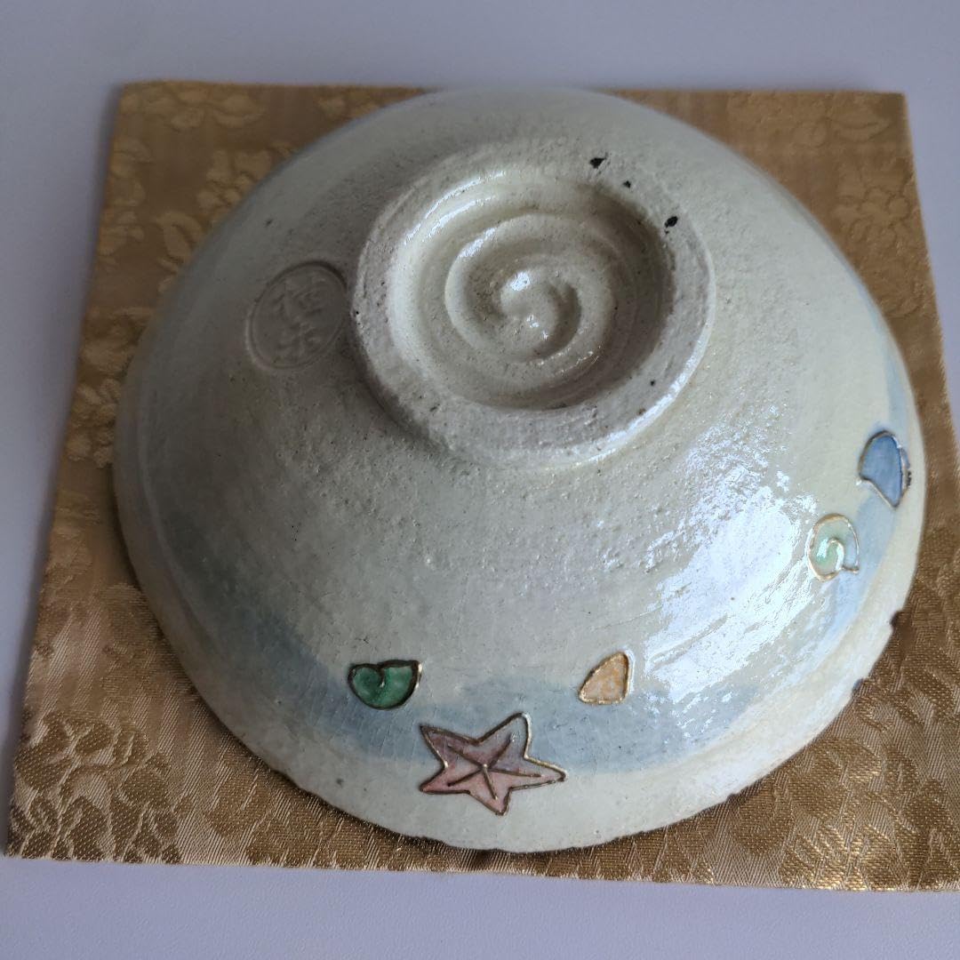 白楽 平茶碗「磯の香」桂窯 伊東桂楽造 共箱あり 茶器/